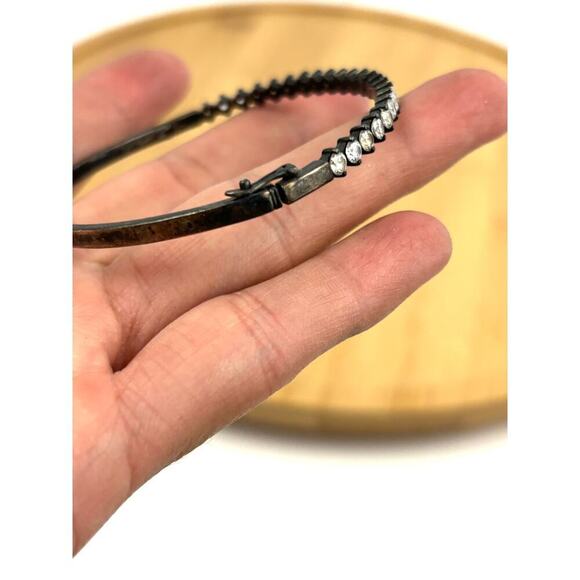 VTG 925 Sterling Silver Hinged Cuff Bracelet 11 grams - Picture 6 of 16